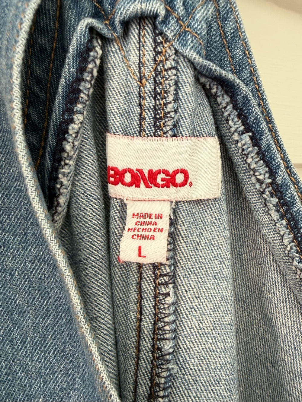 Bongo | Embroidered Denim Jumper Dress Overall Pinafore Size Large - Picture 7 of 9